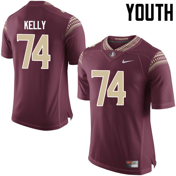 Youth #74 Derrick Kelly Florida State Seminoles College Football Jerseys-Garnet